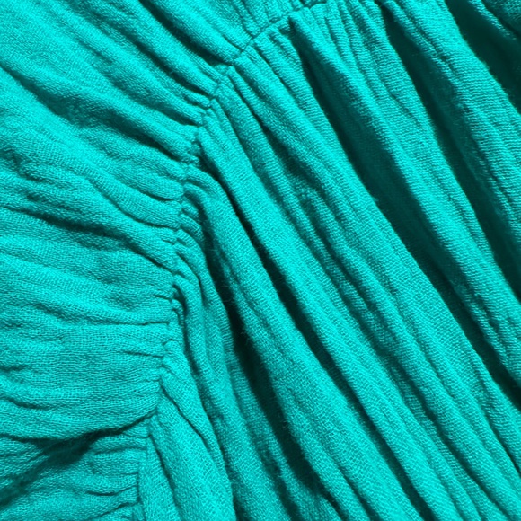 BiBi Kelly Green Button-Up Cotton Blouse NWT Size L - Picture 8 of 9